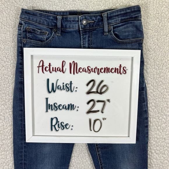 Lucky Brand Bridgette Crop Skinny Jeans Womens 6/28 (26x27) Blue Boho Minimalist - Picture 12 of 12